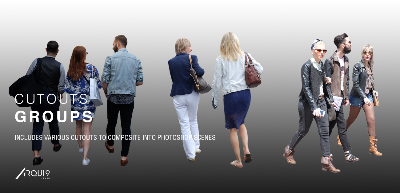 A selection of Group cutouts - Male and Female. Walking, standing and talking, all perfect for your own Architectural Visualisation images. These cutouts are all high resolution and are downloadable by using the 'download' button below.