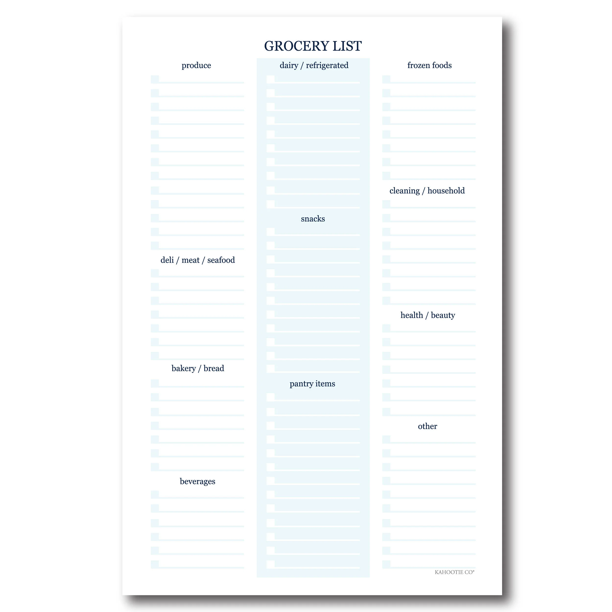 Grocery List Notepad (White)