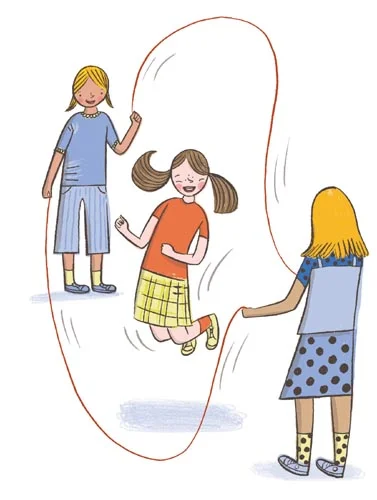 Magazine: Today's parent / Story: skipping games, 'double dutch'./ AD: Jo-Anne Martin Grier