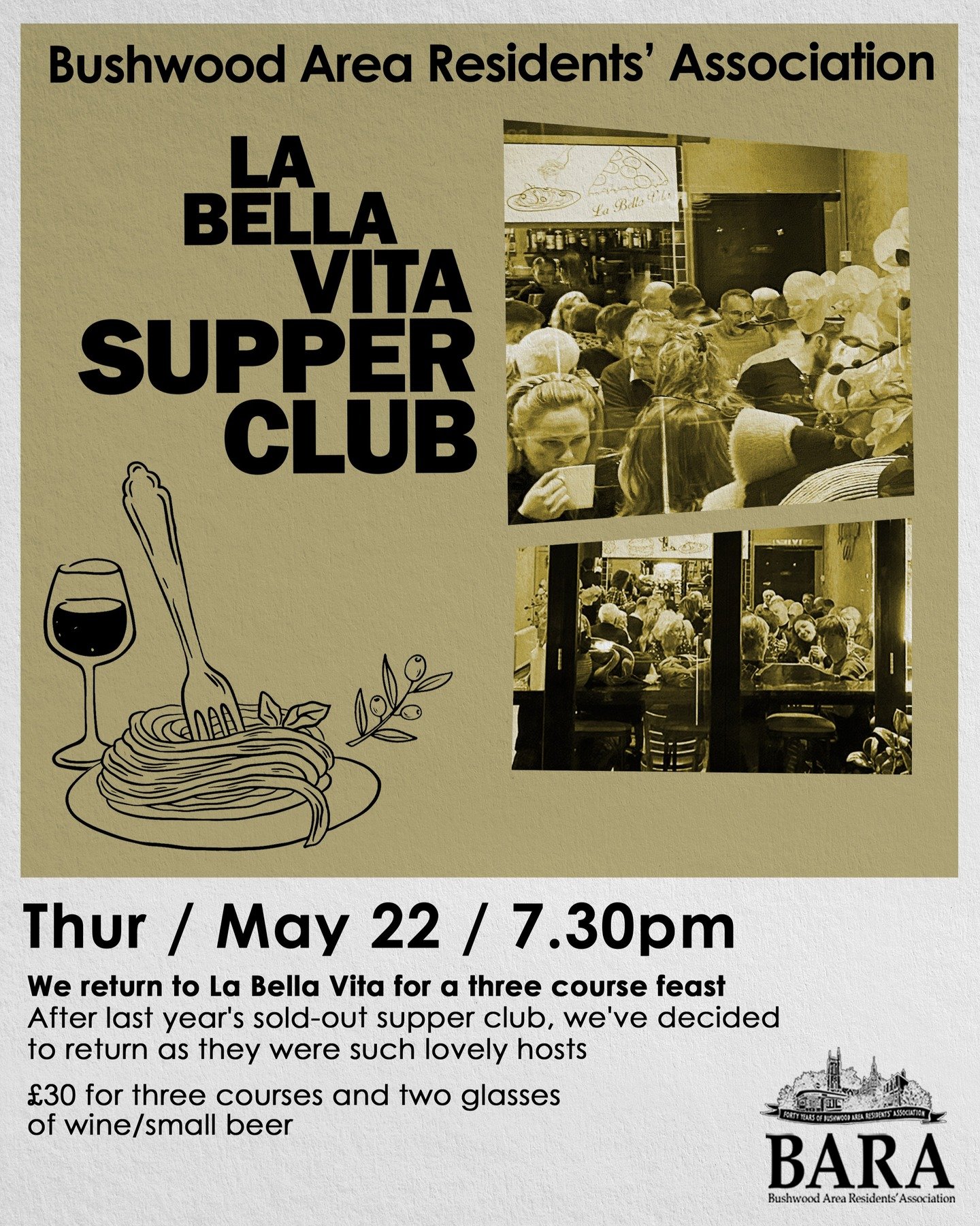 Tickets for Our Next Supper Club Are Now on Sale!

We&rsquo;re excited to be heading back to La Bella Vita @labellavitarestaurant &mdash;they were fantastic hosts last year, and we can&rsquo;t wait to return.

For just &pound;30, you&rsquo;ll enjoy t