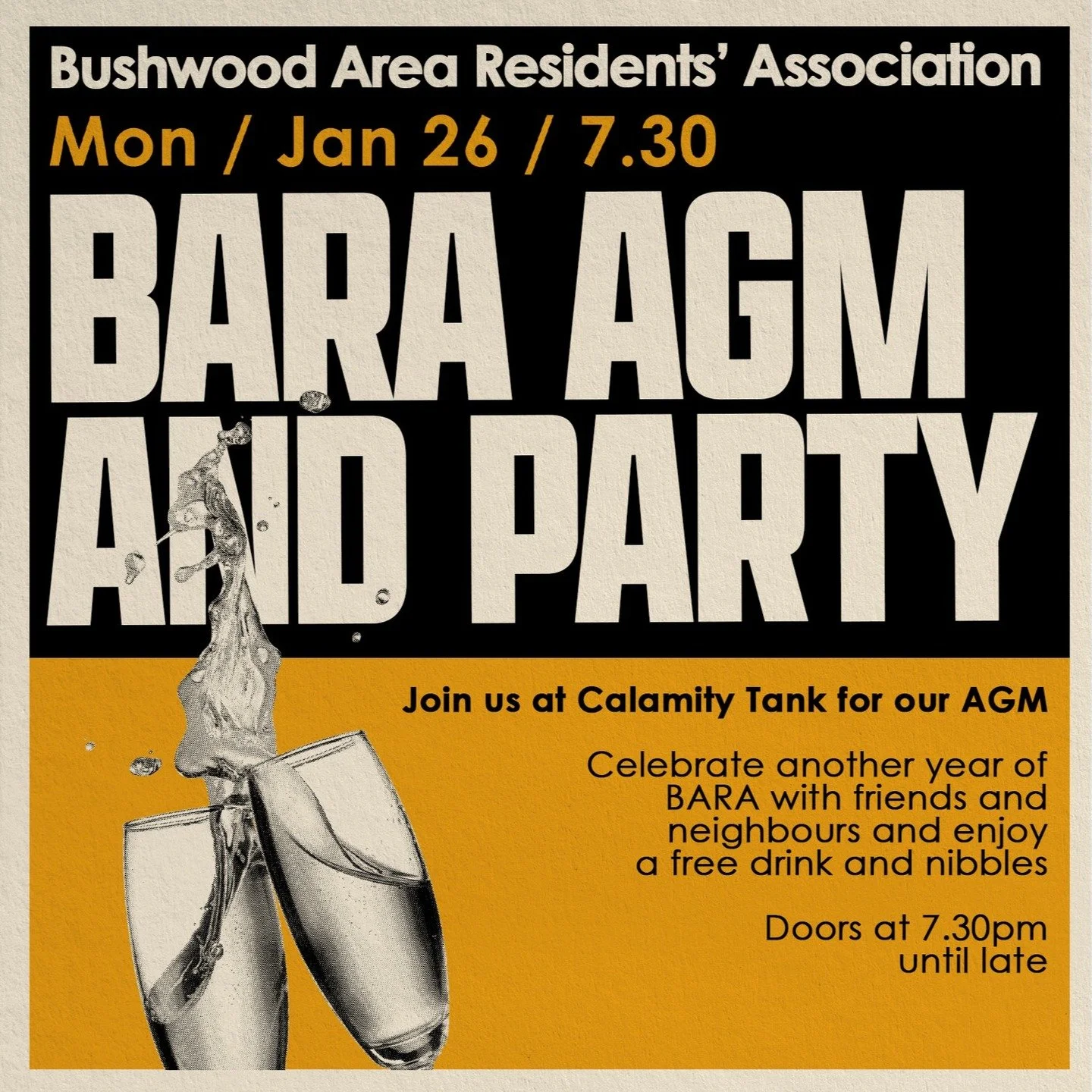 The Members AGM &amp; Party is on Monday the 26th @calamitytank

Come along and say hello, have your say and suggest ideas and then stick around for the party.