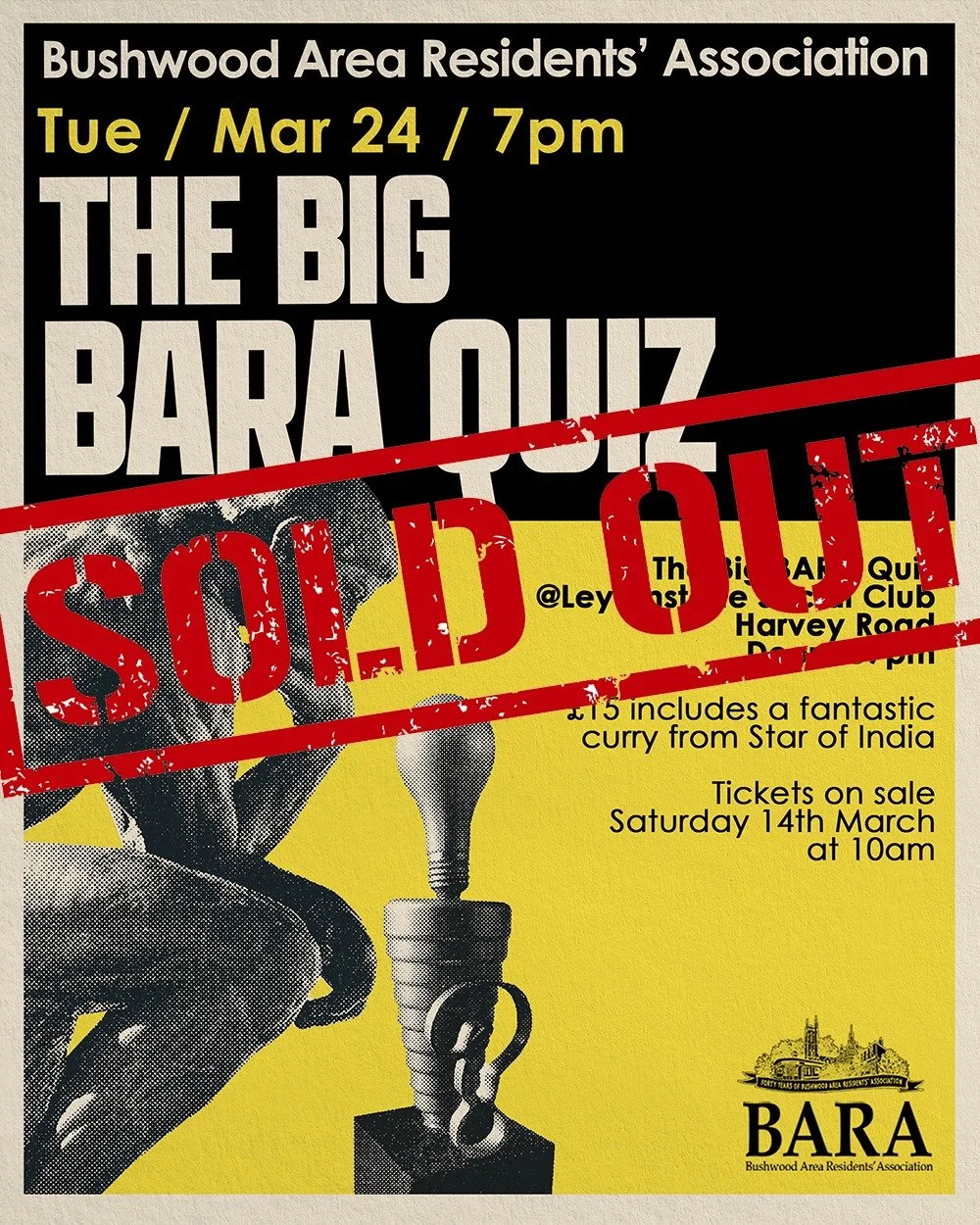 We are sold out!

Tickets went on sale for our super popular quiz and they were sold out in six hours. 

Sorry if you missed out this time but we will be back in October.