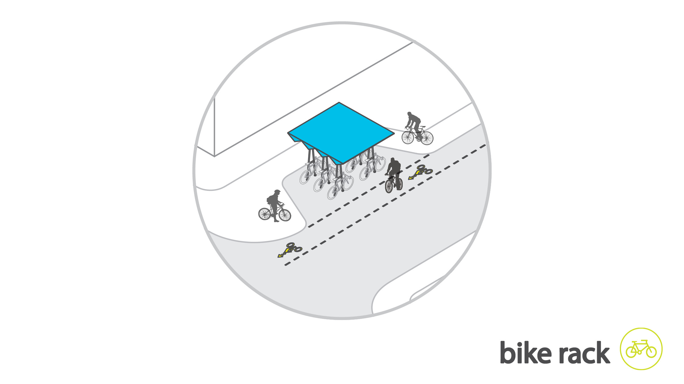 bike lanes run parallel with roads that cross westheimer with additional Hosuton B cycle stops coupled with traditional bicycle racks 