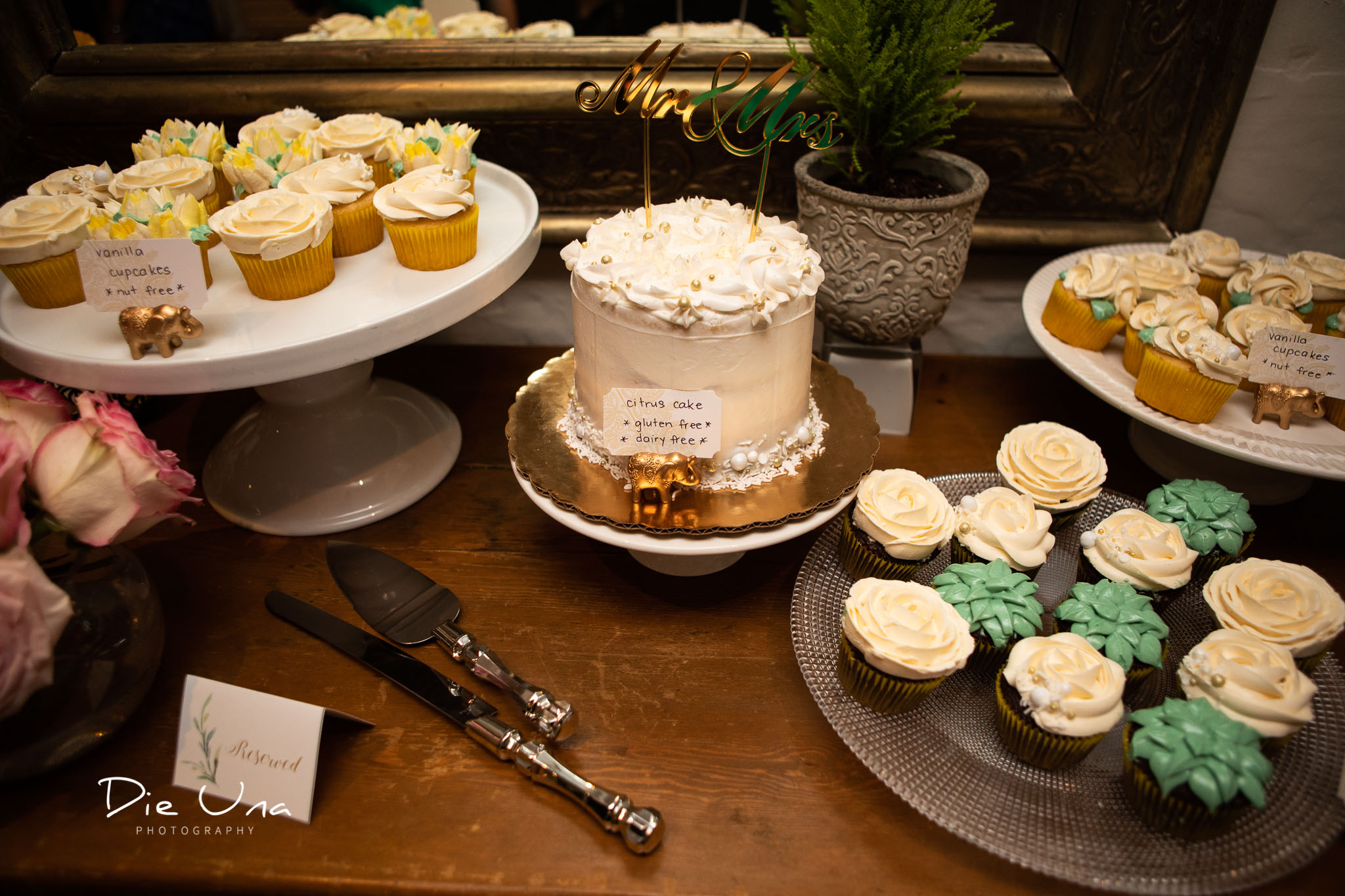 wedding cake and wedding cupcakes.jpg