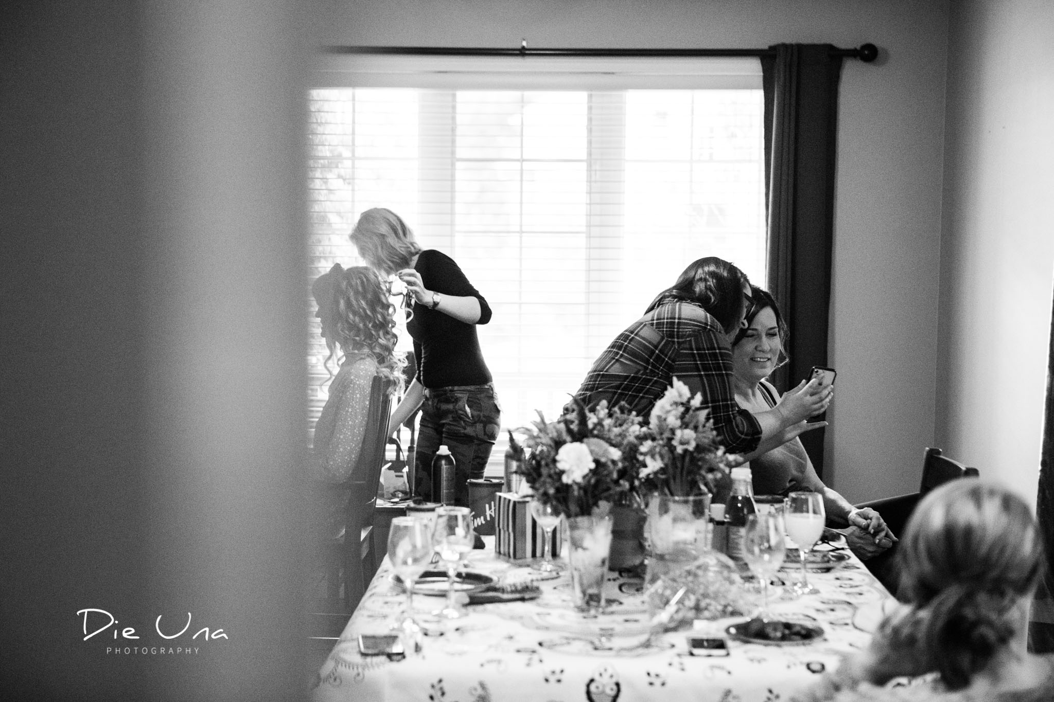 black and white wedding photography bride and MOB getting ready for wedding day.jpg