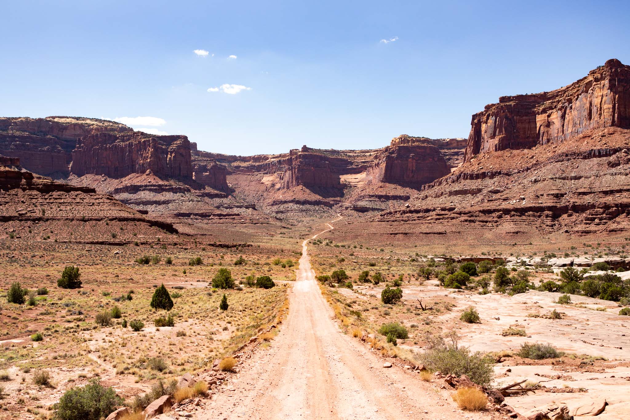 off road trail in Utah with red rocks and desert shrubbery.jpg