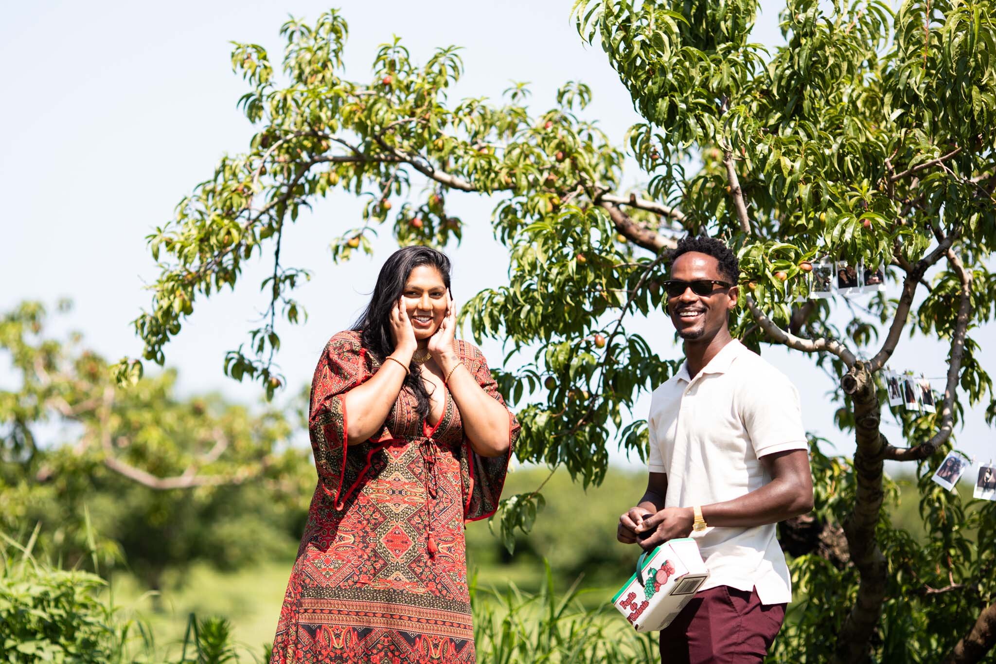 happy faces after surprise wedding proposal at Cherry Avenue Farms Ontario.jpg