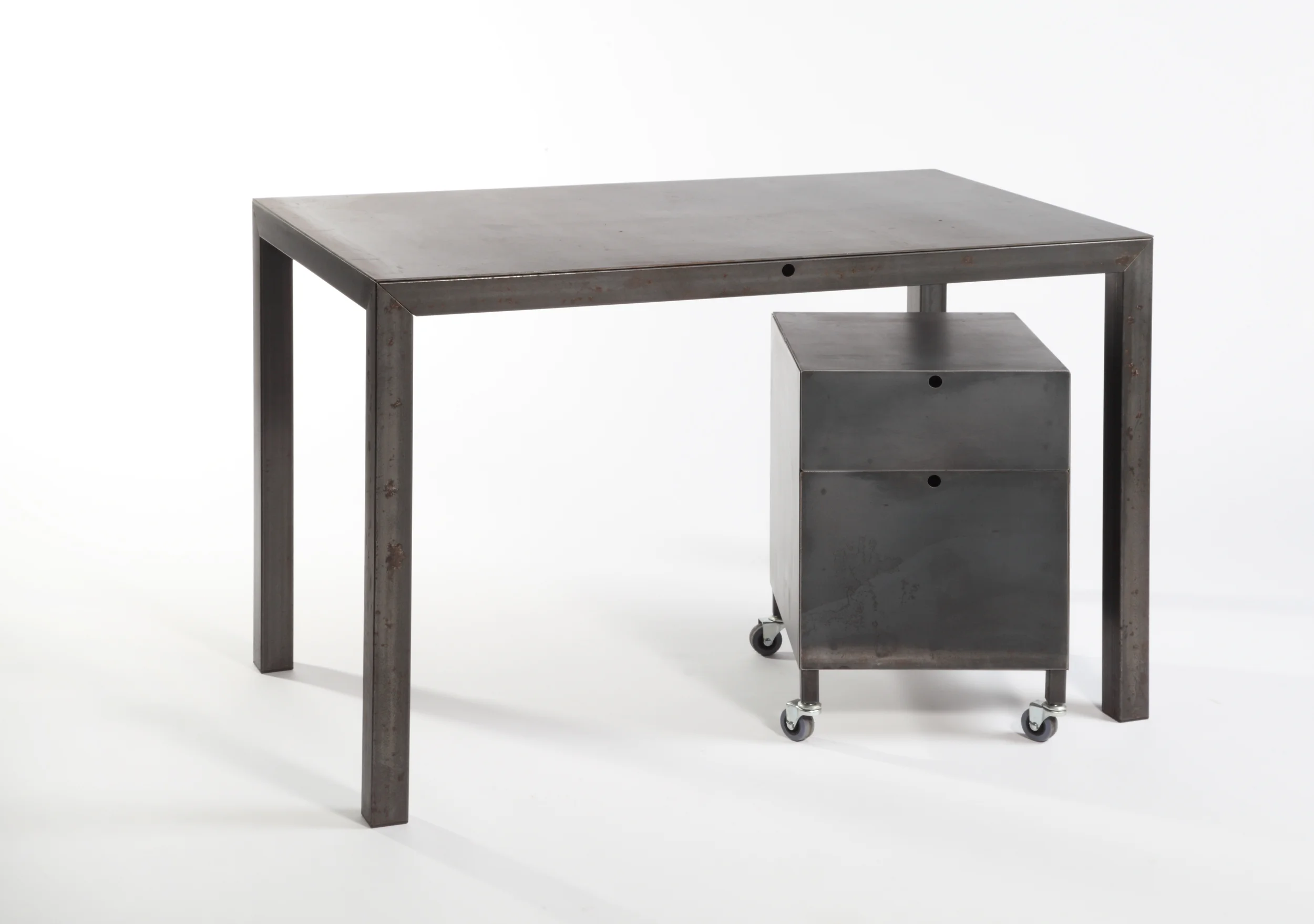 44 Steel Mouse desk and file cart hot rolled steel.jpg