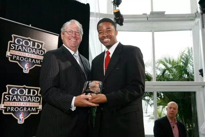Accepting the NBA Gold Standard Scholarship through the Thurgood Marshall College Fund - 2011