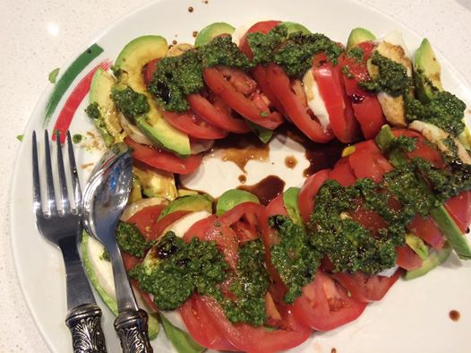 caprese with avocado