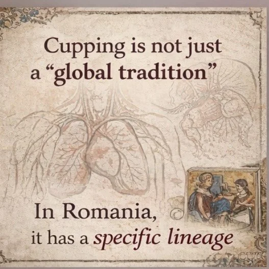 Cupping exists across cultures&mdash;but not in the same way.

In Romania, it was part of medicină populară (folk medicine), practiced primarily by elder women (&ldquo;babe&rdquo;) in village contexts across Transylvania, Moldavia, and Wallachia.

It