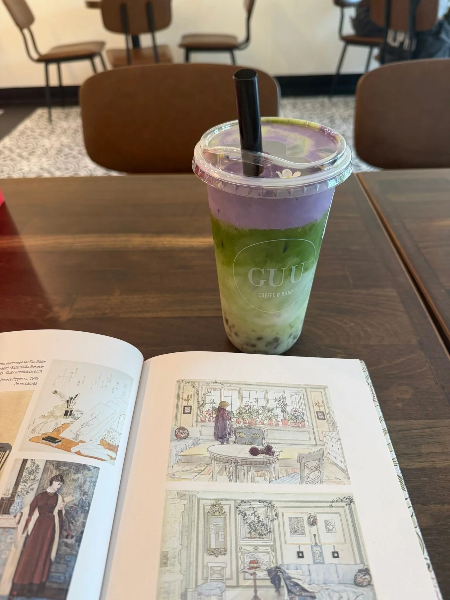 Seabuckthorn tea, art sticker books, summer library date, and creative writing to end the day.