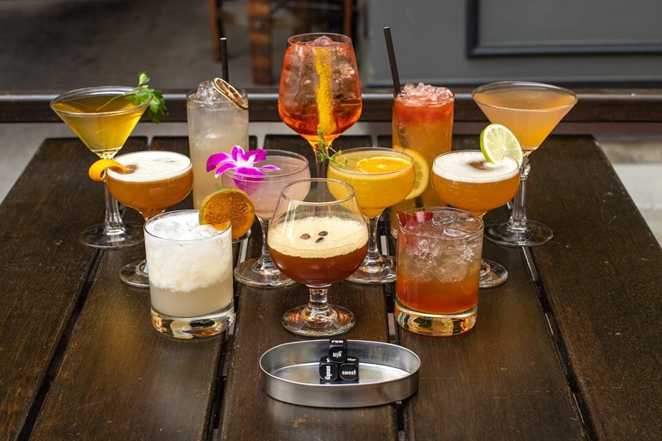 Let's welcome the new kids in town! Our Bar Staff--or maybe we should say Cocktail Engineers 😉--has really outdone themselves with the new additions to our Drink Menu! The menu now includes 3 new non-alcoholic (NA) cocktails.
.
Back row-- Brine N' B