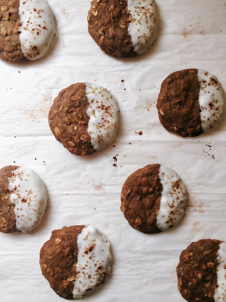Dipped Oatmeal Ginger Cookies