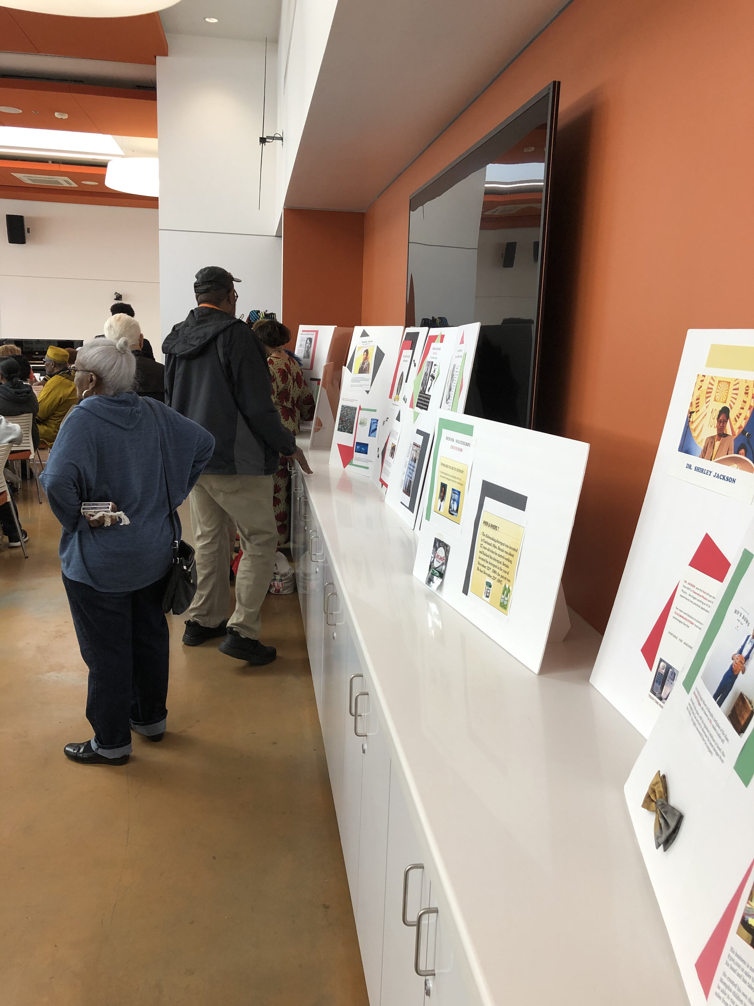 Black History Month display at the Englewood Senior Citizen Center. 