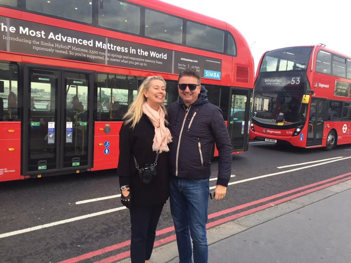 Me & Bojan with a double-decker
