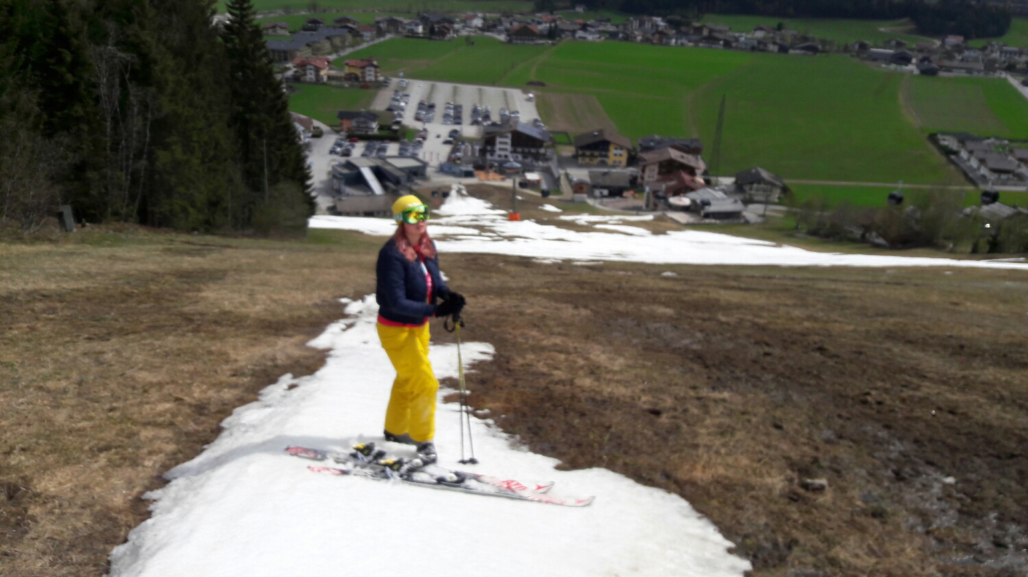 Blurry photo from my mobile. Gaby close to our house. Flachau 2017