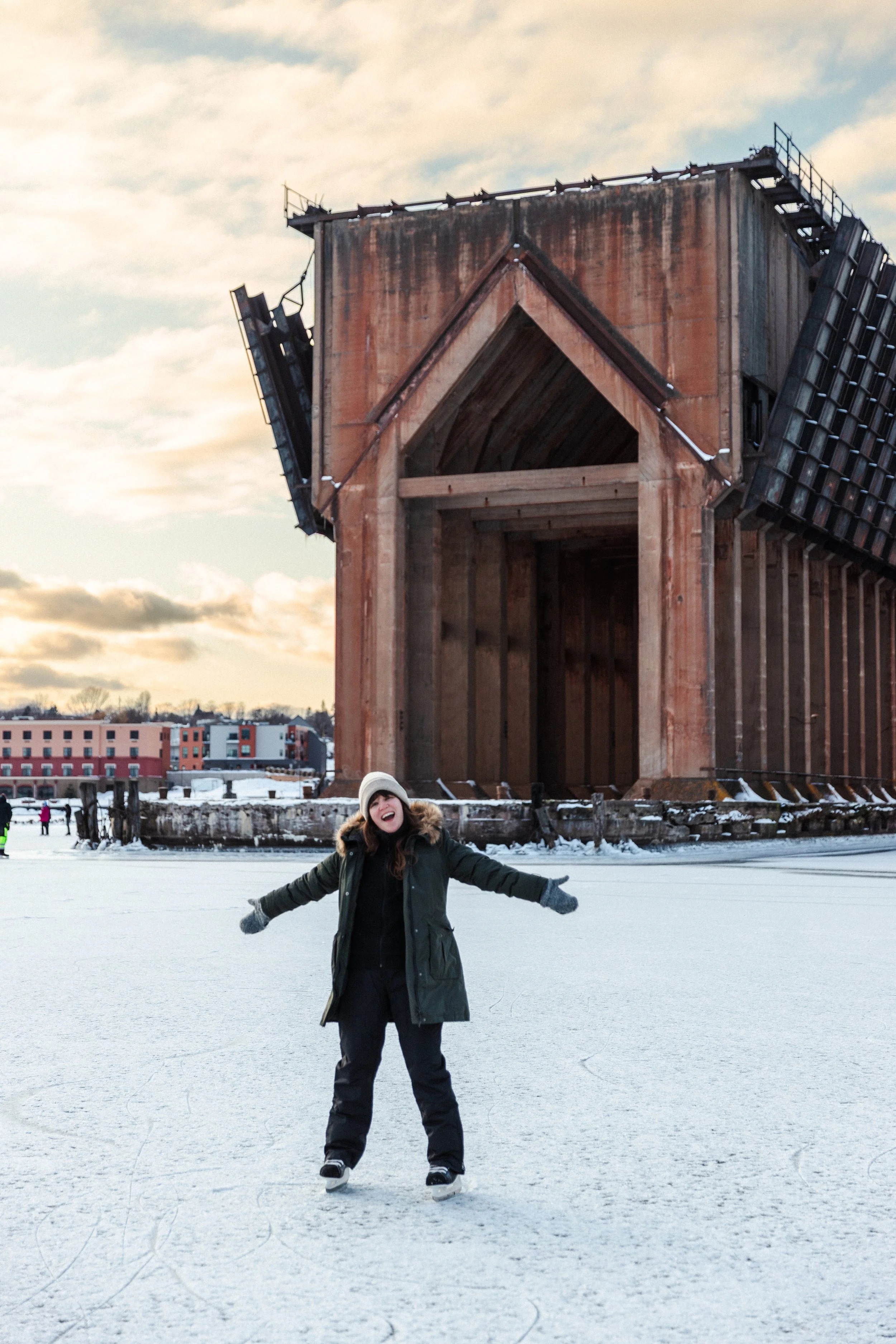 Ice Skating at the Ore Dock