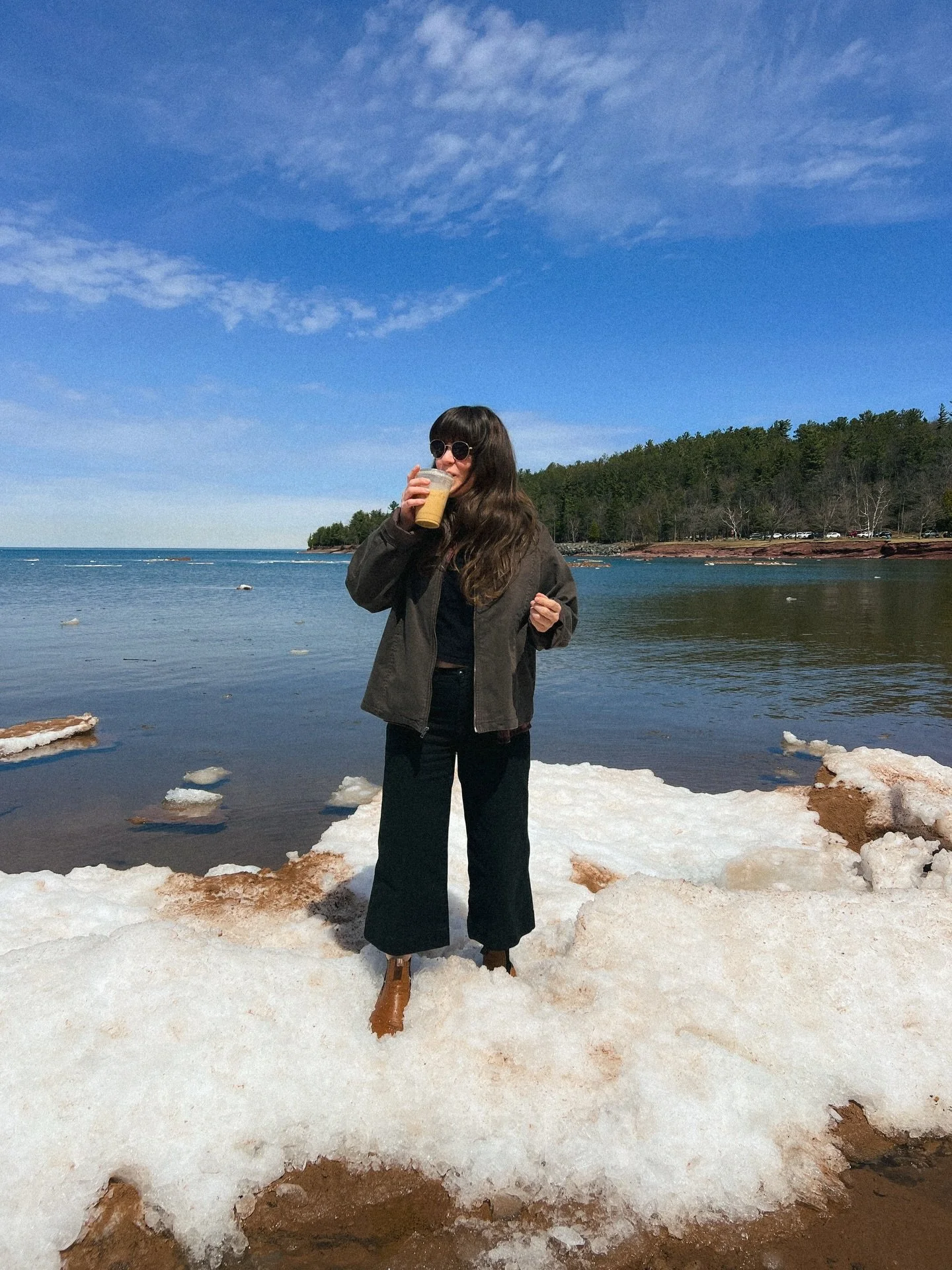 Spring in the UP (it was actually hot this day lol) 😆❄️ #upperpeninsula #marquettemi