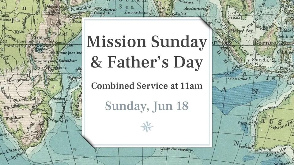 We will *not* have our regular Combined Service on the first Sunday of June. Instead, we will have it on Fathers Day. It will also be our Mission Sunday with a special guest speaker, followed by a very special celebration! 🎉🎉🎉