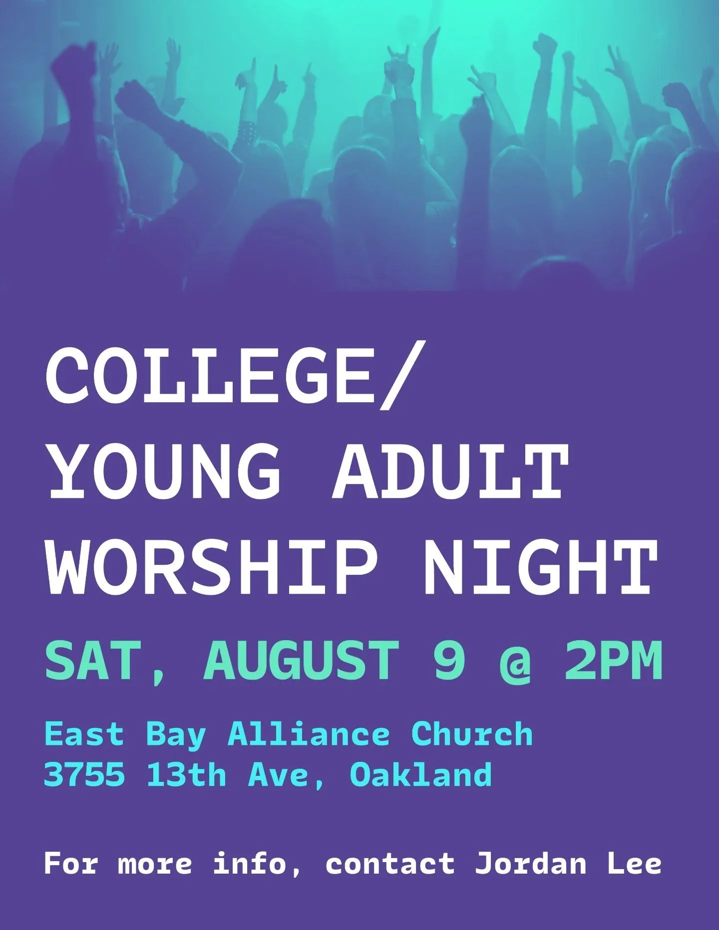 Come and join us for a special College/Young Adult Worship Night on Saturday, August 9! 🎶🎵✨