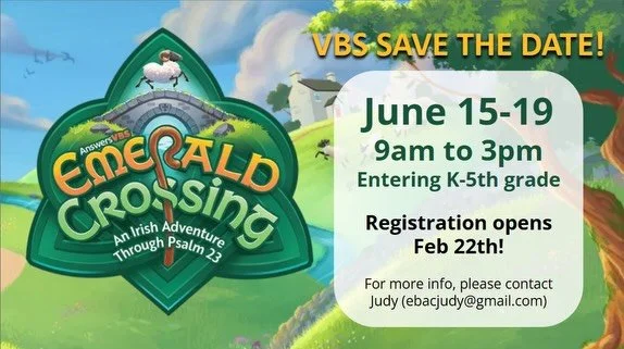 Join us for VBS this summer!
Registration opens Feb 22!