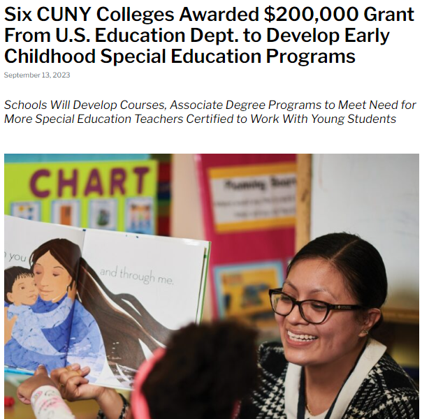 KCC is partnering with CUNY to expand Early Childhood Special Education programs