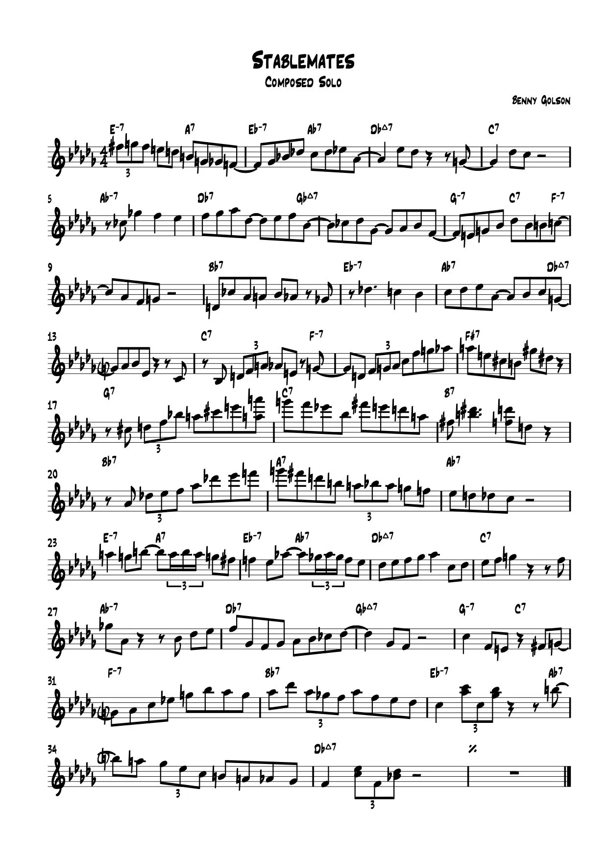 Stablemates - Self-composed Solo