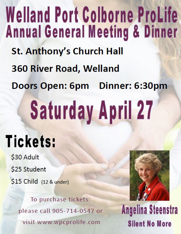 Welland Port Colborne-Pro-Life Dinner