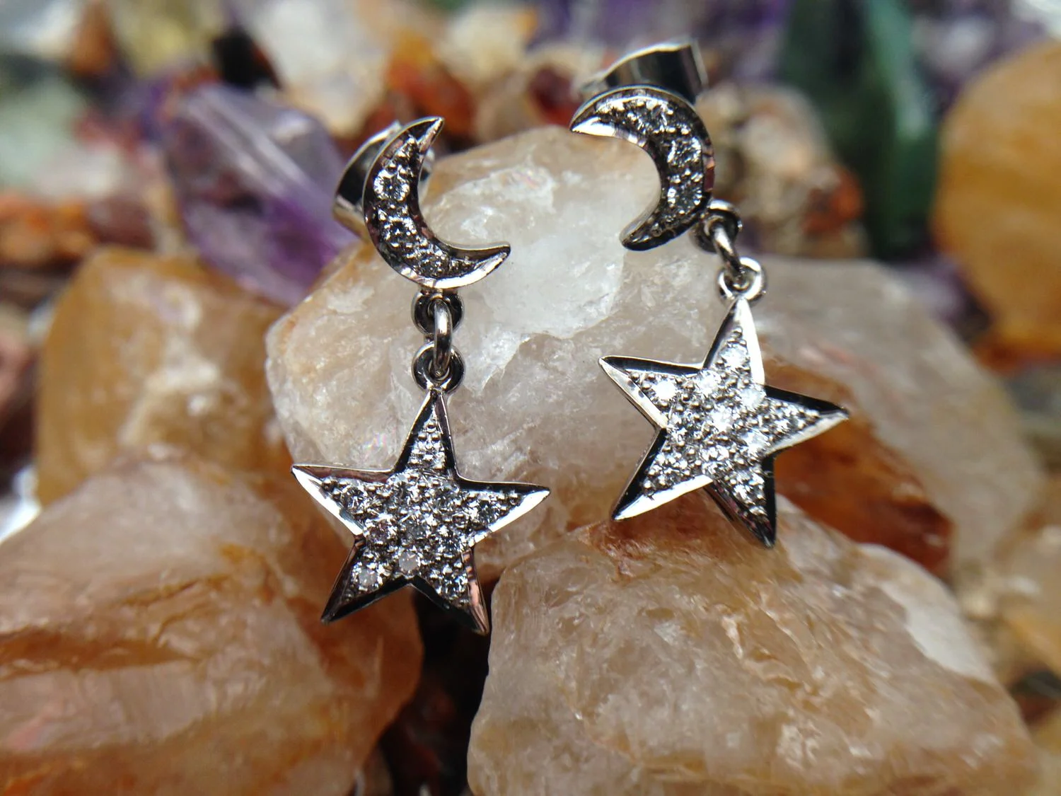 Aros en oro blanco y diamantes