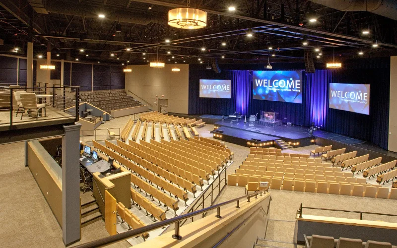 Auditorium stage where participants will introduce themselves