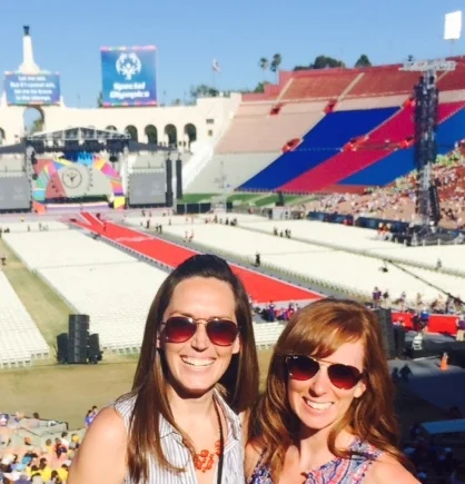 Erin and Jessi at the 2015 World Special Olympics in LA, for the Miss Amazing national event.