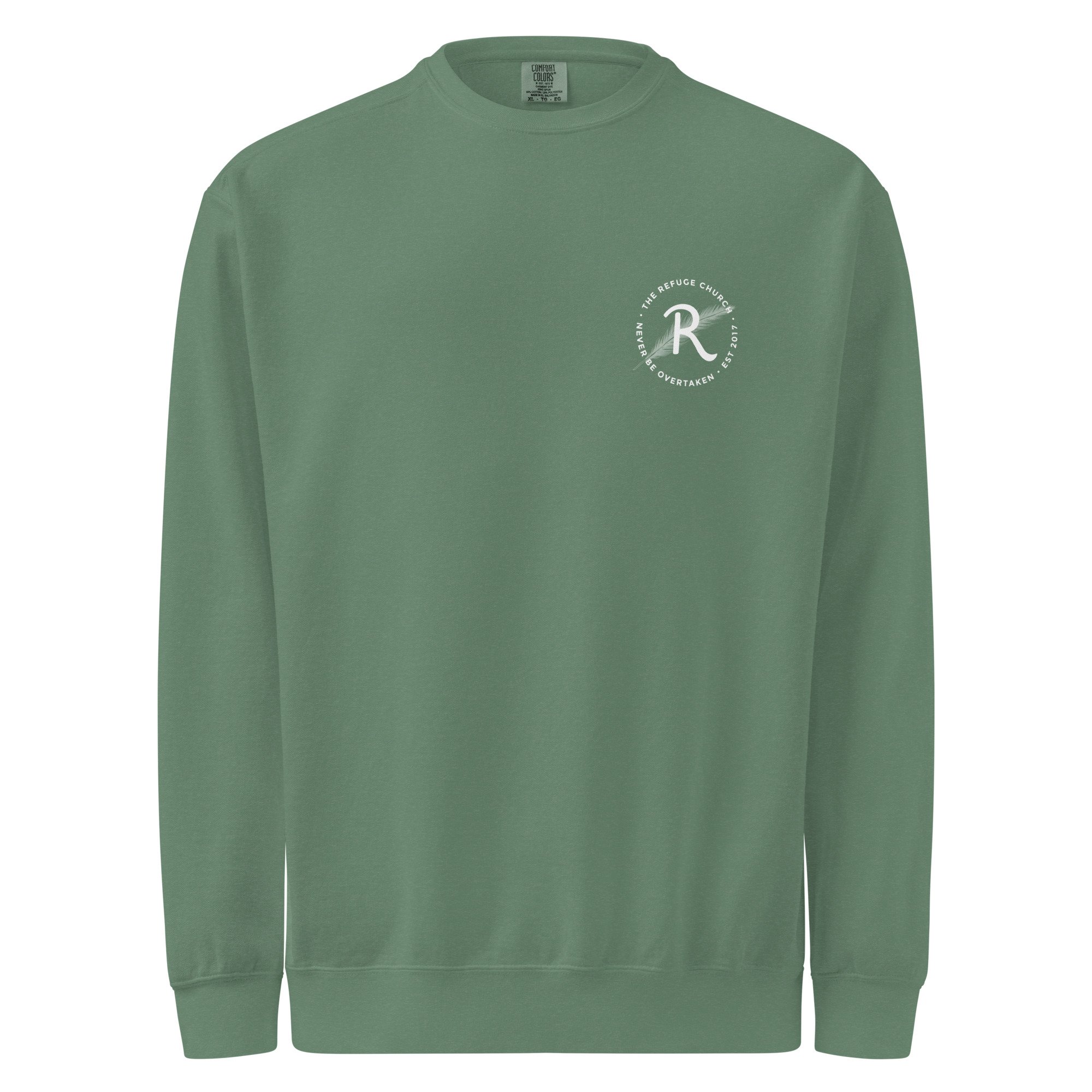 unisex-garment-dyed-sweatshirt-light-green-front-68c9a3e156c28.jpg