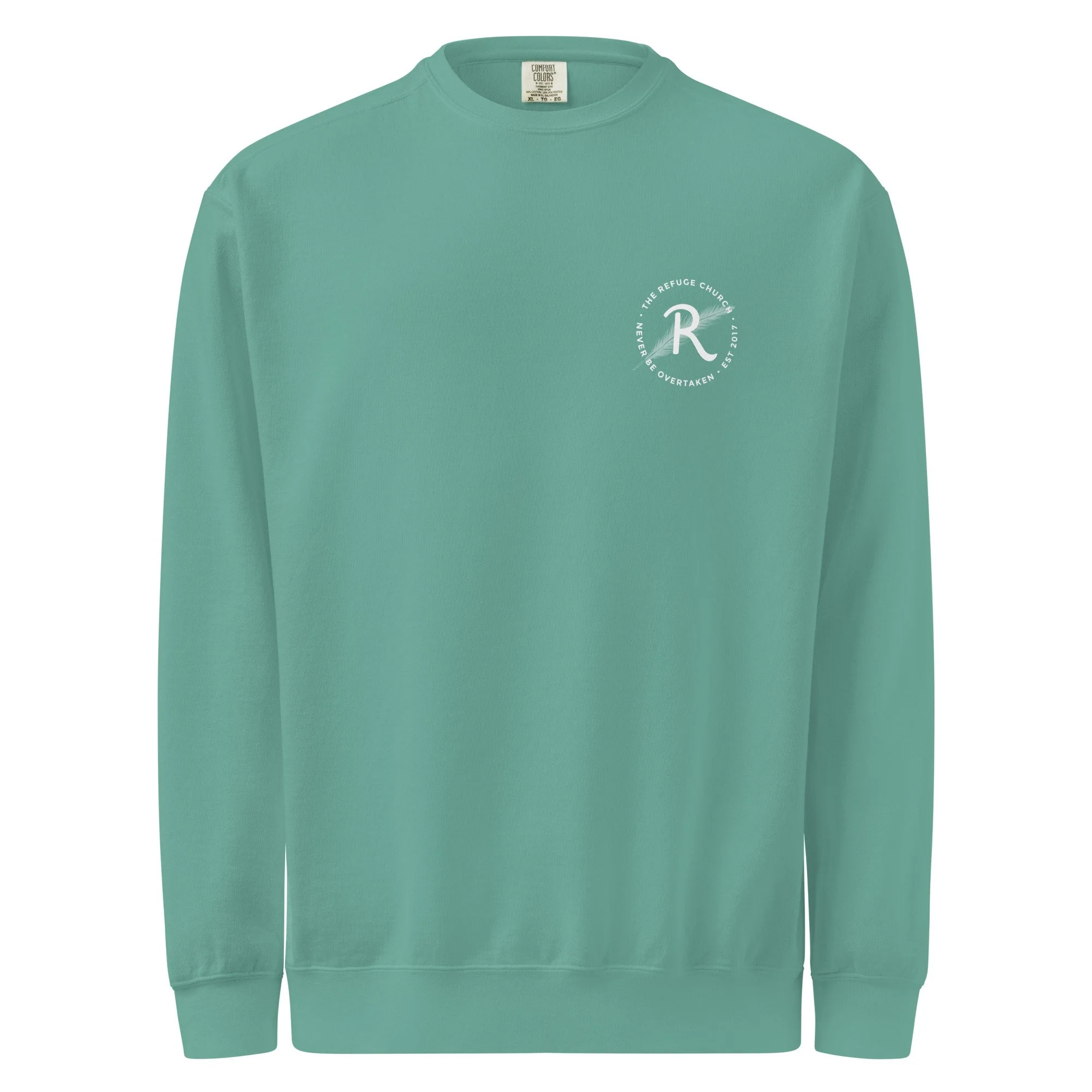 unisex-garment-dyed-sweatshirt-seafoam-front-68c9a3e157d15.jpg