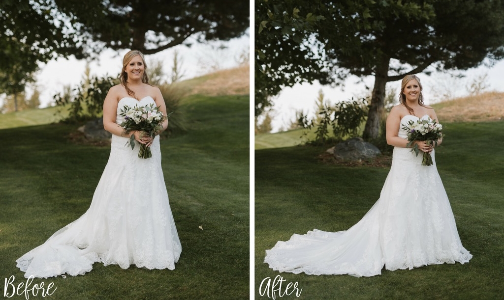 Dress placement can make or break a bridal portrait. A properly placed train and veil will showcase the shape of your gown beautifully and make you appear taller and enhance your natural body shape. - N + D Photography