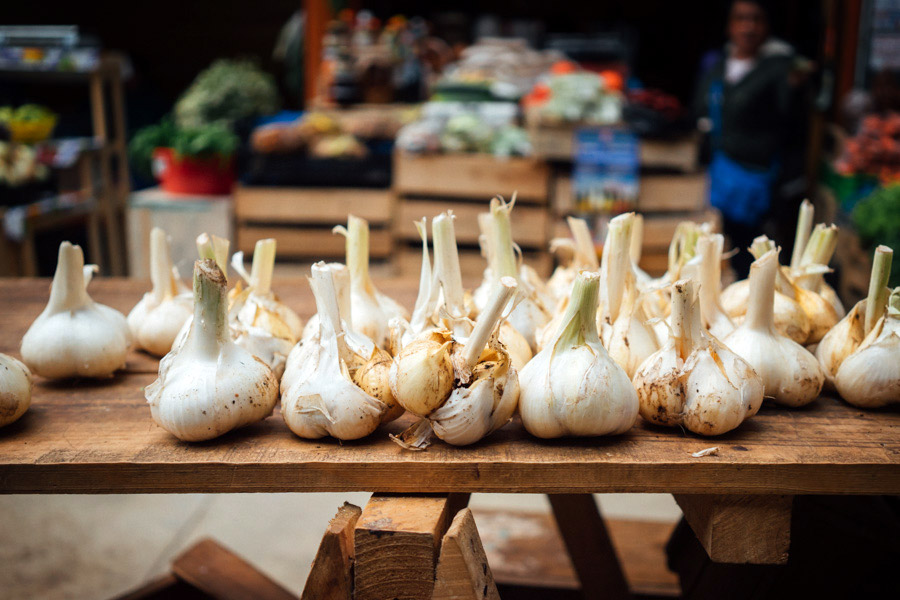  Giant garlic at the farmers market. 