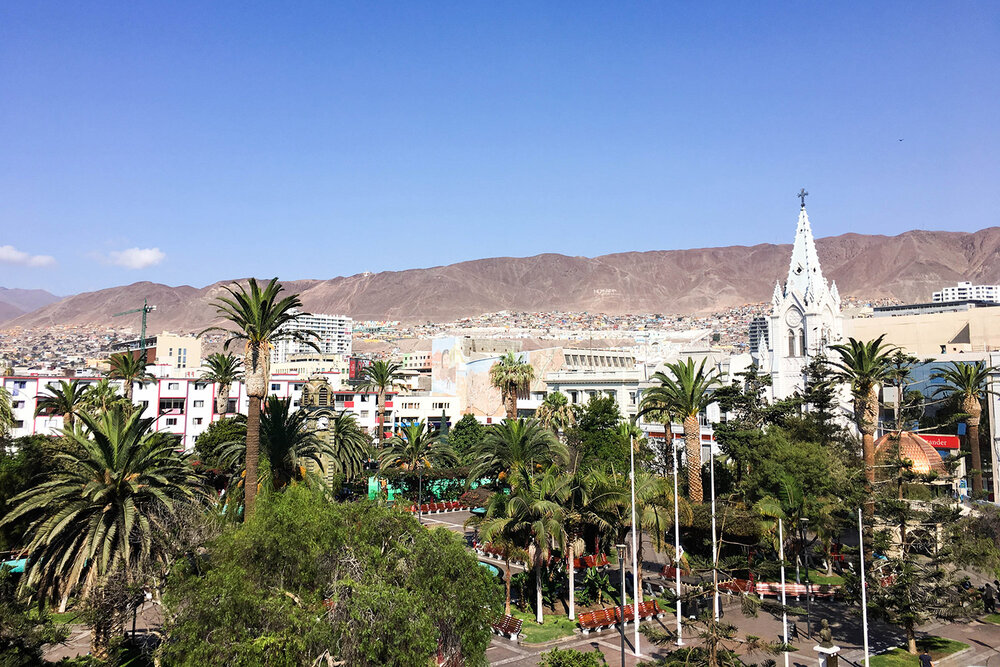  View of Park Colón from the Bolivian Consulate in Antofagasta, Chile. 