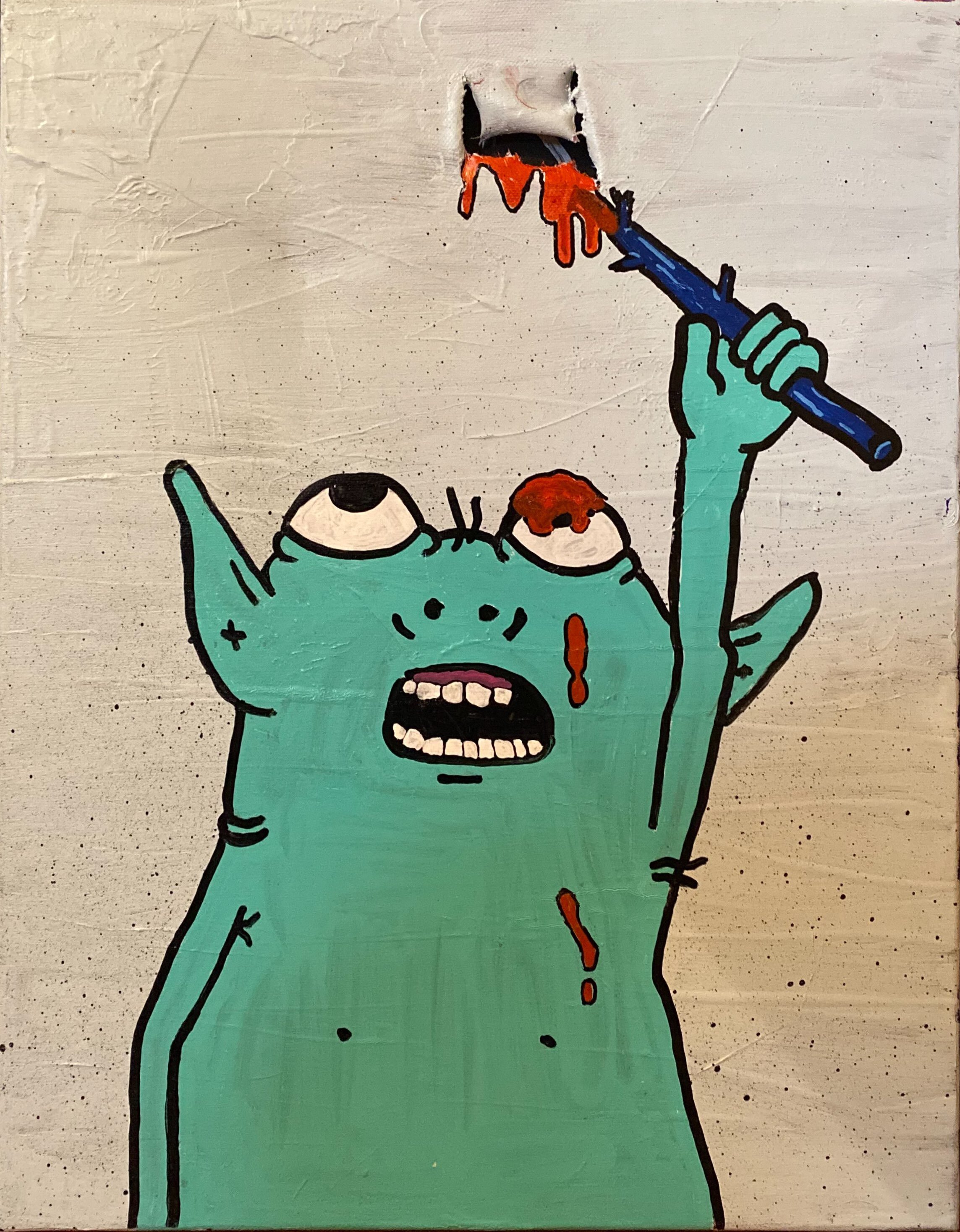 Monster poked a hole
