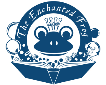 The Enchanted Frog logo - blueclock dark blue 5x4.jpg