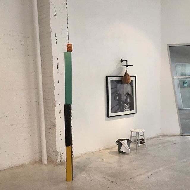 A precarious-looking piece by @jnmorosa 💯Tonight @artspace1616 6-9pm ⚡️The labels aren&rsquo;t up yet, so I don&rsquo;t have the @ for that piece in the background, but there&rsquo;s a lot of good work up - you should definitely come!