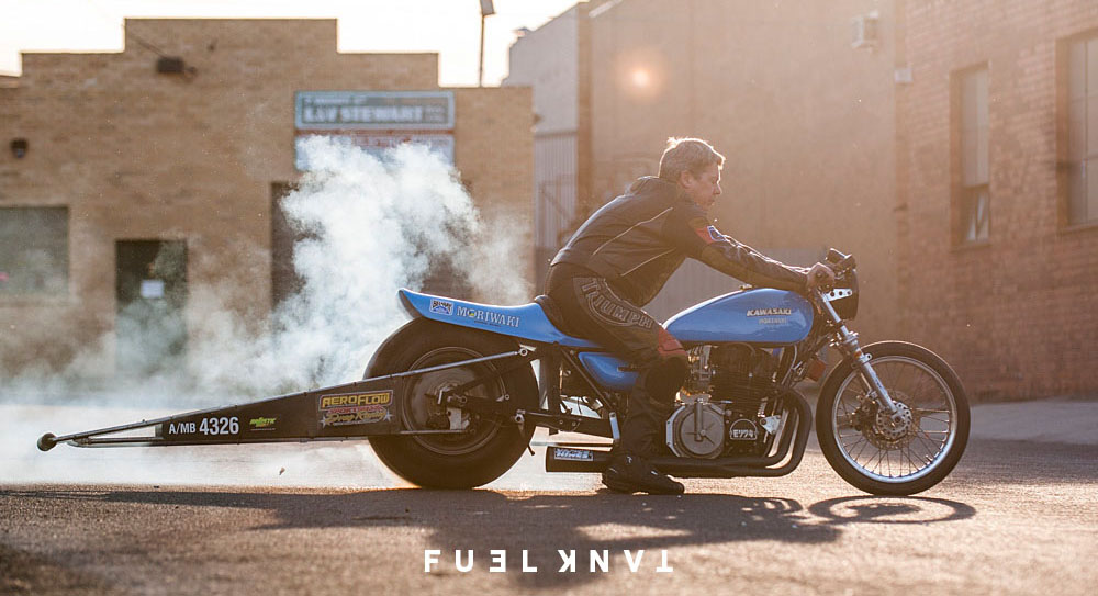 The Big Blue Beast Kawasaki Z900 Drag Bike Fuel Tank