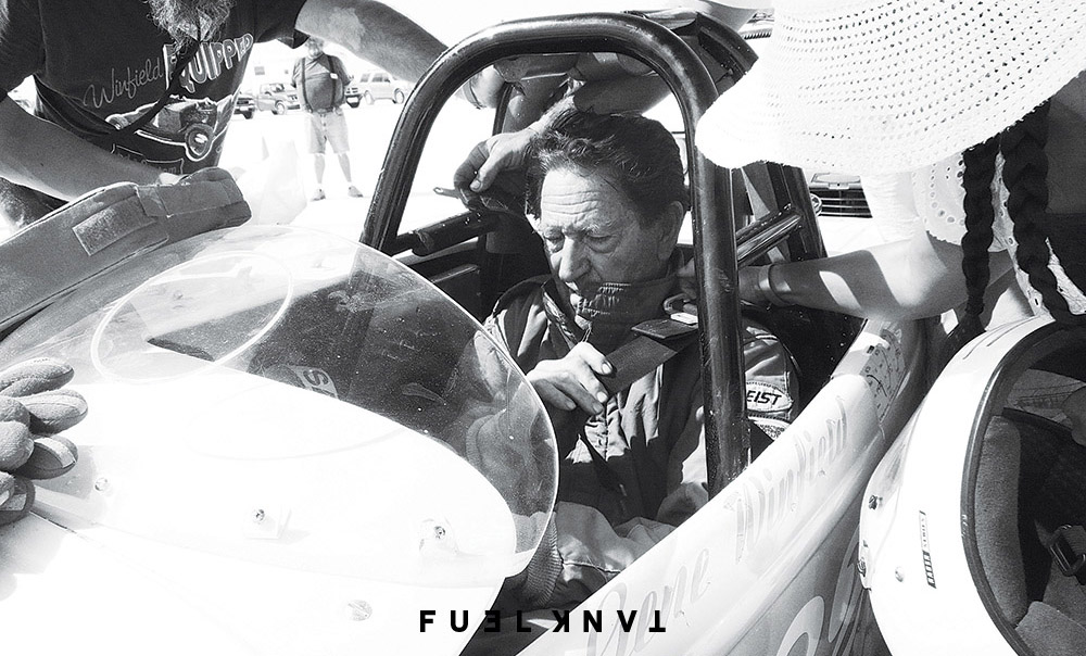 Gene suiting up to make another run at Bonneville speed week 2008. Photo: Craig Metros