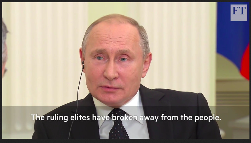 Vladimir Putin: »Vladajoče elite so se oddaljile od ljudi«
