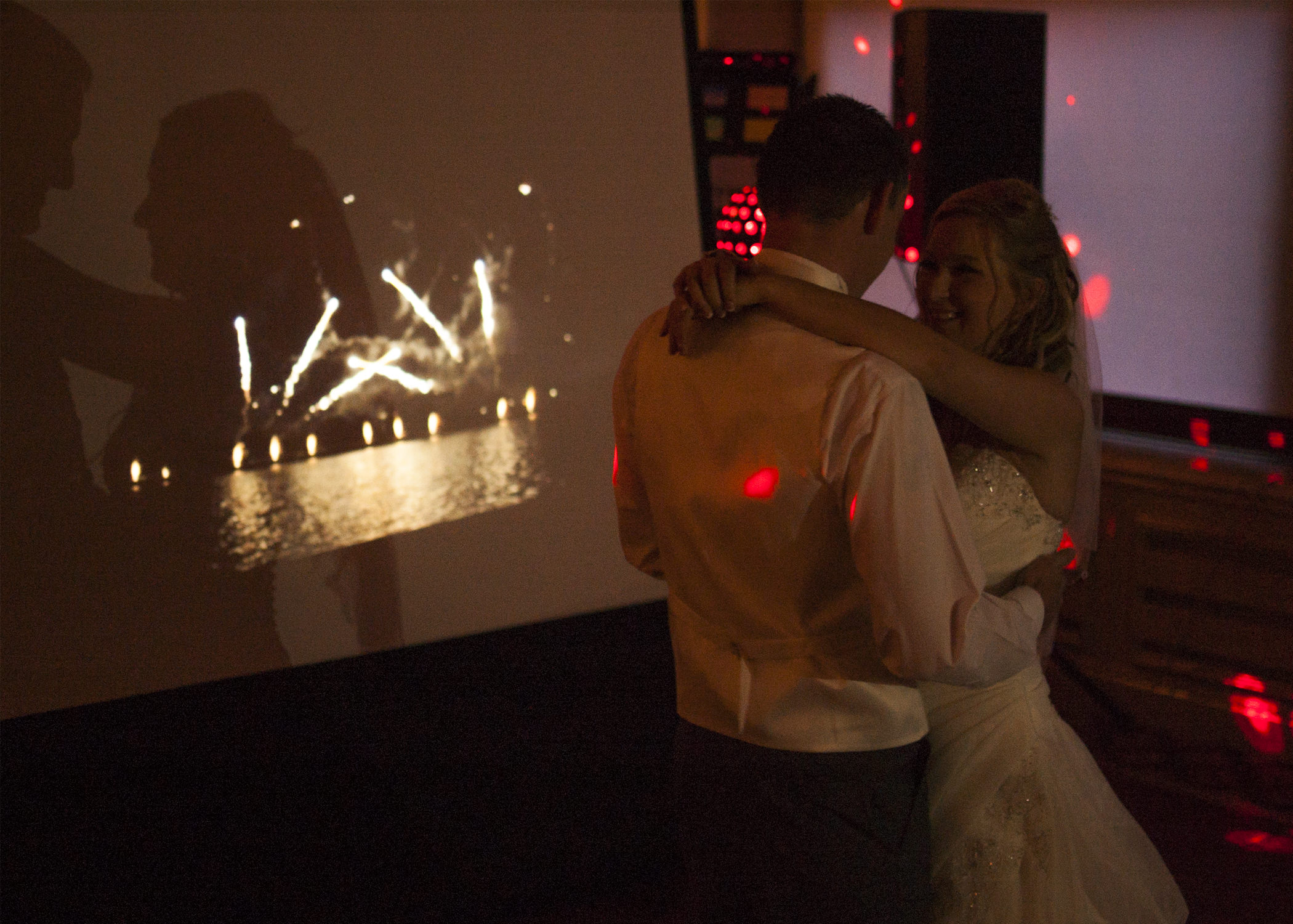 Ste propose during a fireworks display...