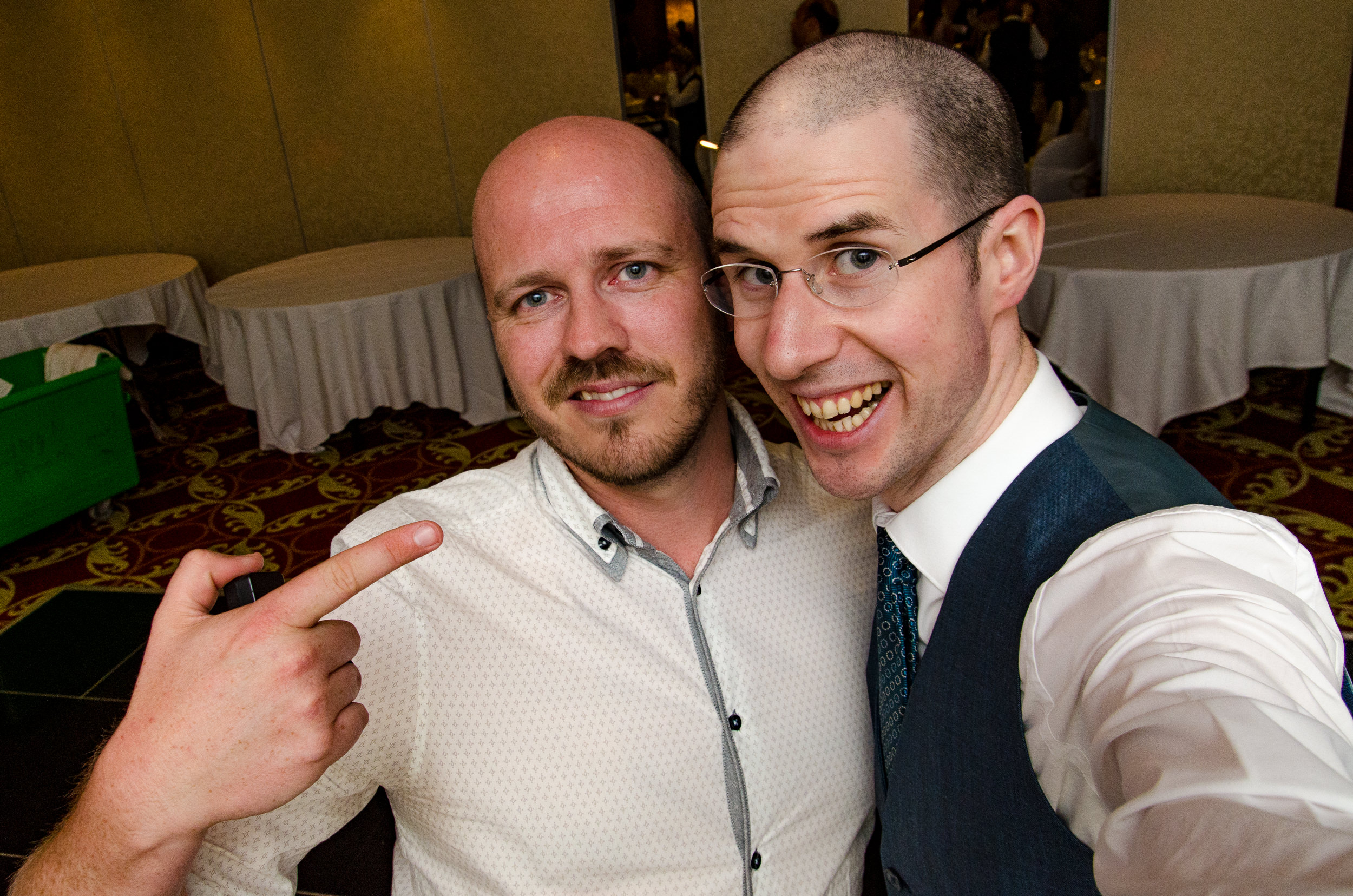 This guy! Quick photo with Dan Wooton before the partition goes back and the guests start dancing.
