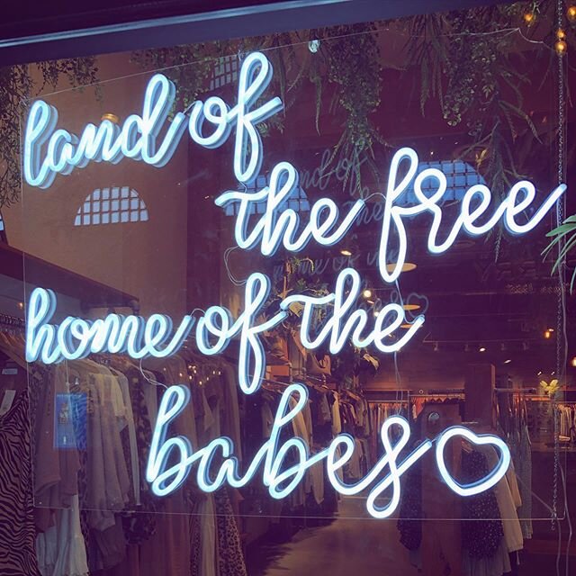 land of the free, home of the babes &hearts; COUNTDOWN to kinis up in our stories, check it out for more info &amp; details! #babes #barenativebabe #barenative #bikinis #staywild #neonsign #staywild #bbg #tiu #tiuteam #yogaeverydamnday #fitnessjourne