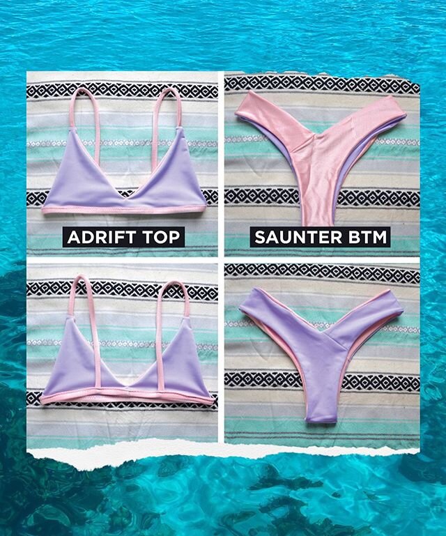 LIMITED EDITION RELEASE tonight at 8pm! Check our stories for information, and get ready for some gorgeous custom sized kinis 💜🌊💘 above are our new styles, the Adrift Top &amp; Saunter Bottoms &bull; ⁣
⁣
⁣
#happyvalentinesday #barenative #daretobe