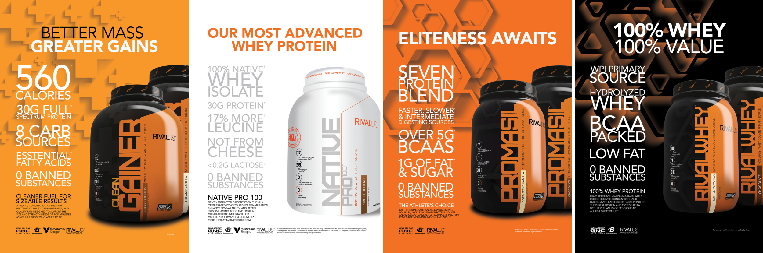   FOUR PROTEIN PAGES IN MUSCLE &amp; FITNESS MAGAZINE    © RIVALUS 2016  