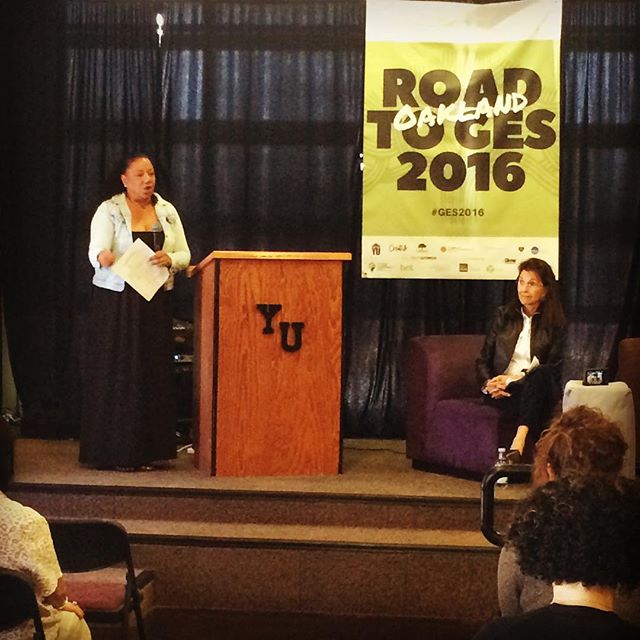 . @olissimmons of @youthuprising speaking at the Road to Global Entrepreneurship Summit: Oakland #GES2016 #socent