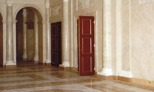 Bronze paint with gold details on doors, marbled walls. Royal Palace "Noordeinde" The Hague, The Netherlands.